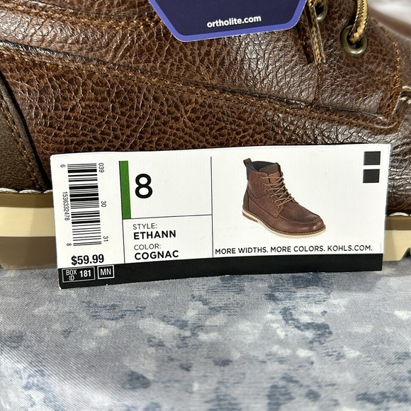 Sonoma Ethann Cognac Faux Leather Lace-Up Fashion Stitch Boots Men’s 8M🌟NWT🌟 - Picture 11 of 13